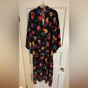 La Vie Style House Floral Printed Maxi Midi Caftan Dress